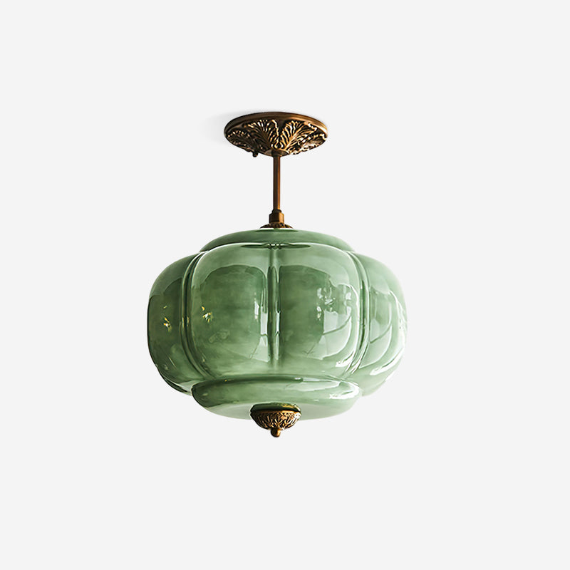 Lampe Plafond Semi-encastrée en Verre Vert