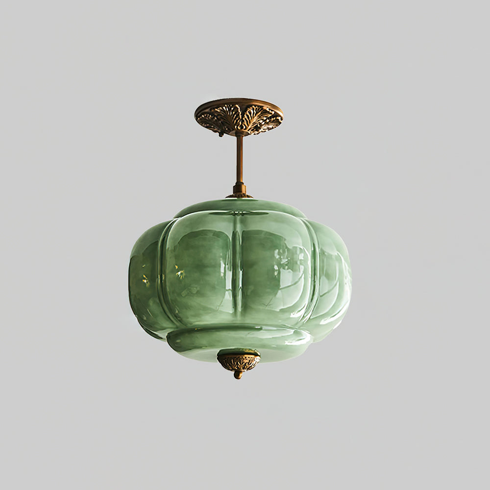 Lampe Plafond Semi-encastrée en Verre Vert