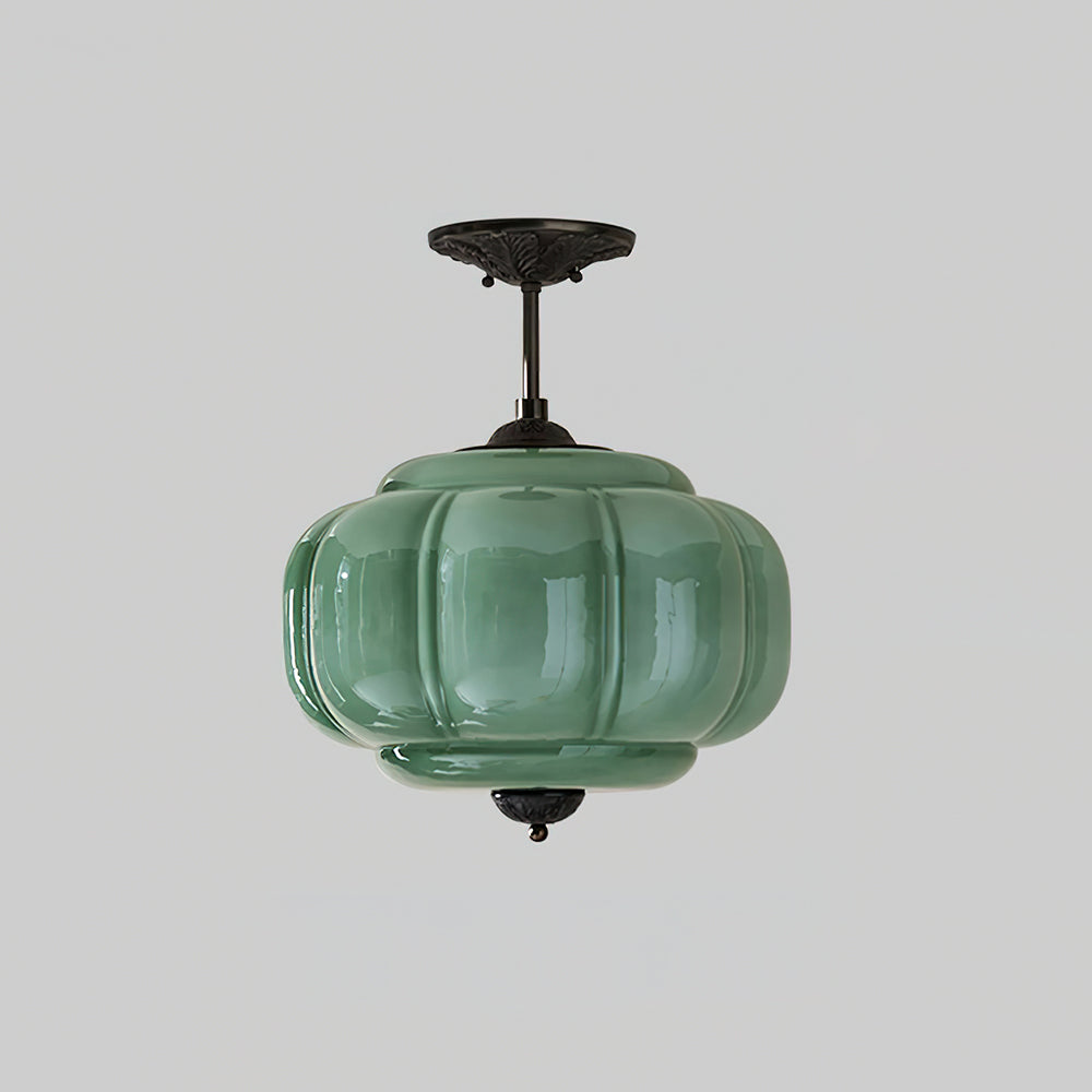 Lampe Plafond Semi-encastrée en Verre Vert