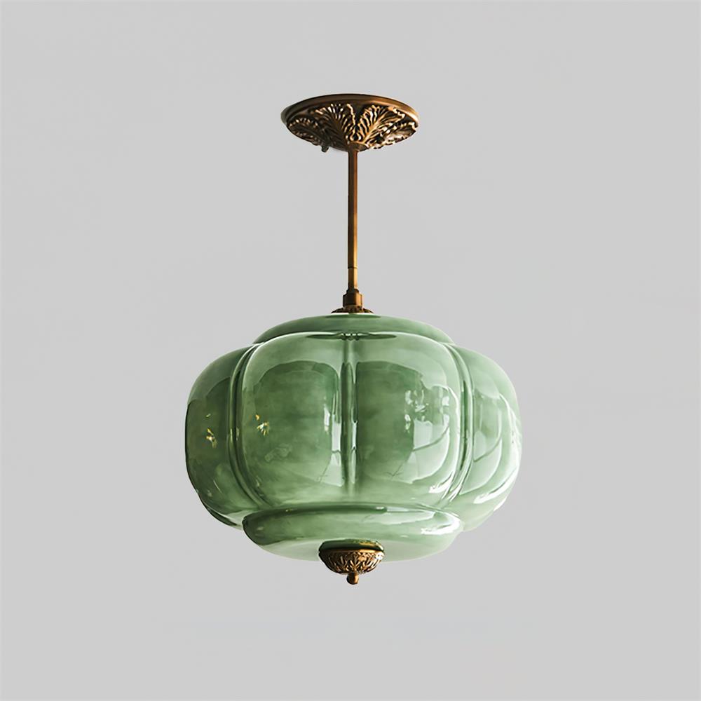Lampe Plafond Semi-encastrée en Verre Vert