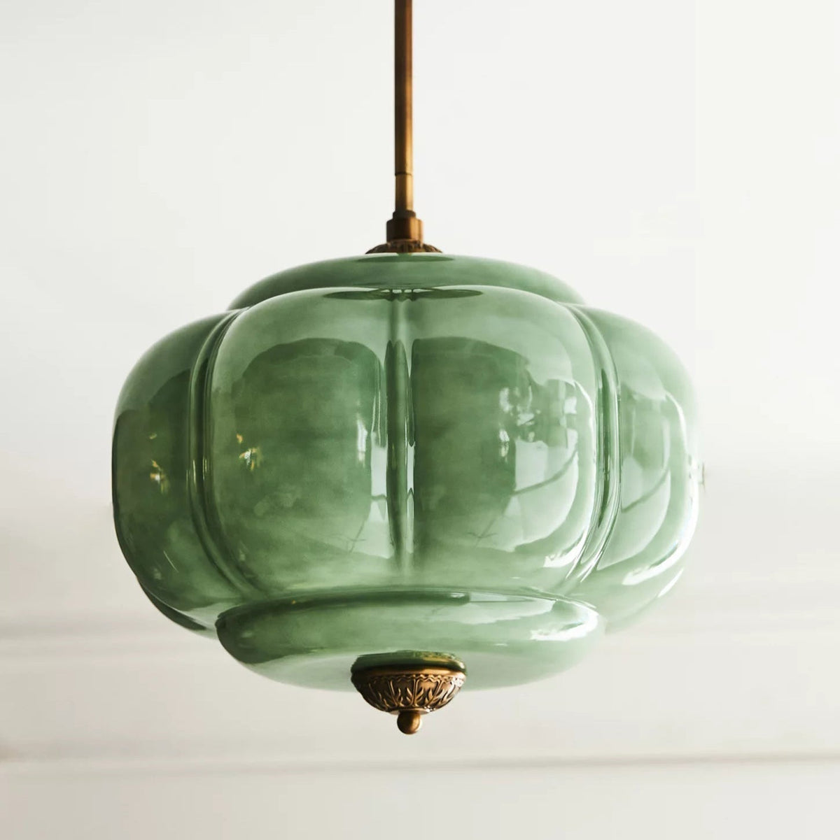 Lampe Plafond Semi-encastrée en Verre Vert