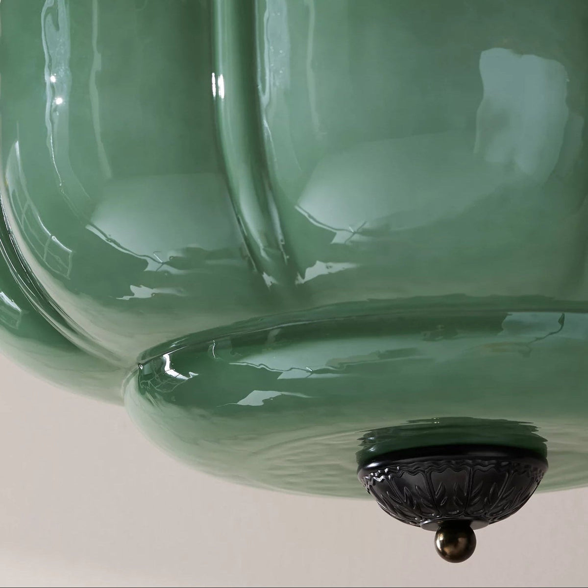 Lampe Plafond Semi-encastrée en Verre Vert