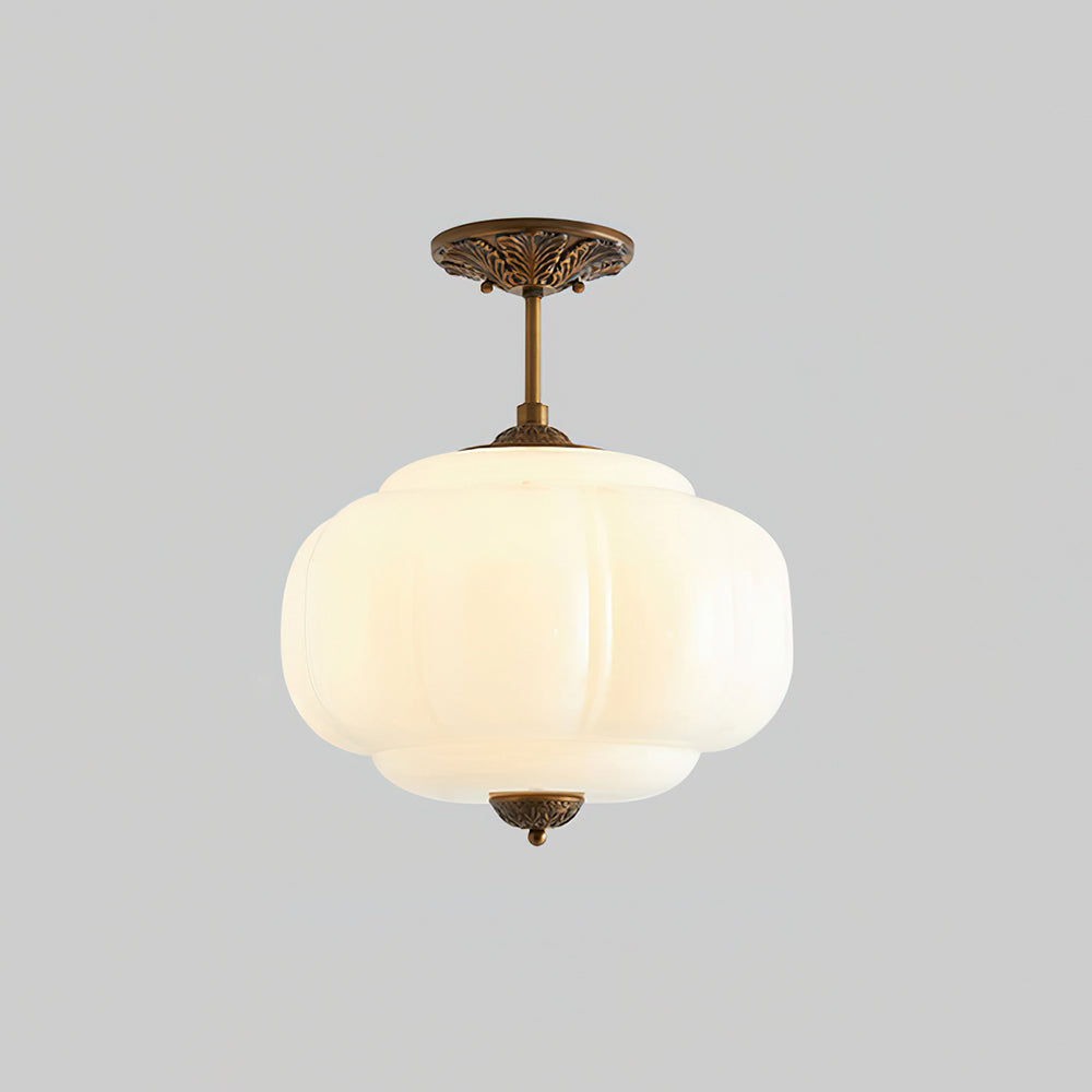 Lampe Plafond Semi-encastrée en Verre Vert