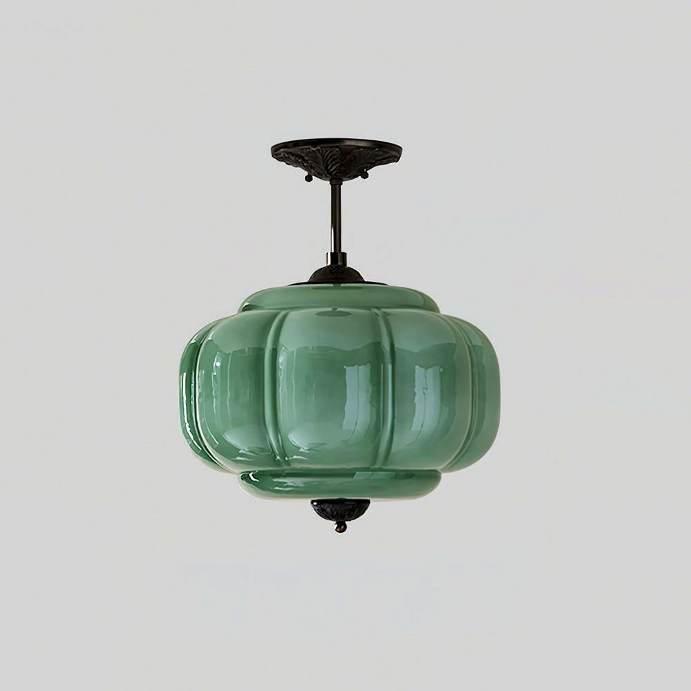 Lampe Plafond Semi-encastrée en Verre Vert