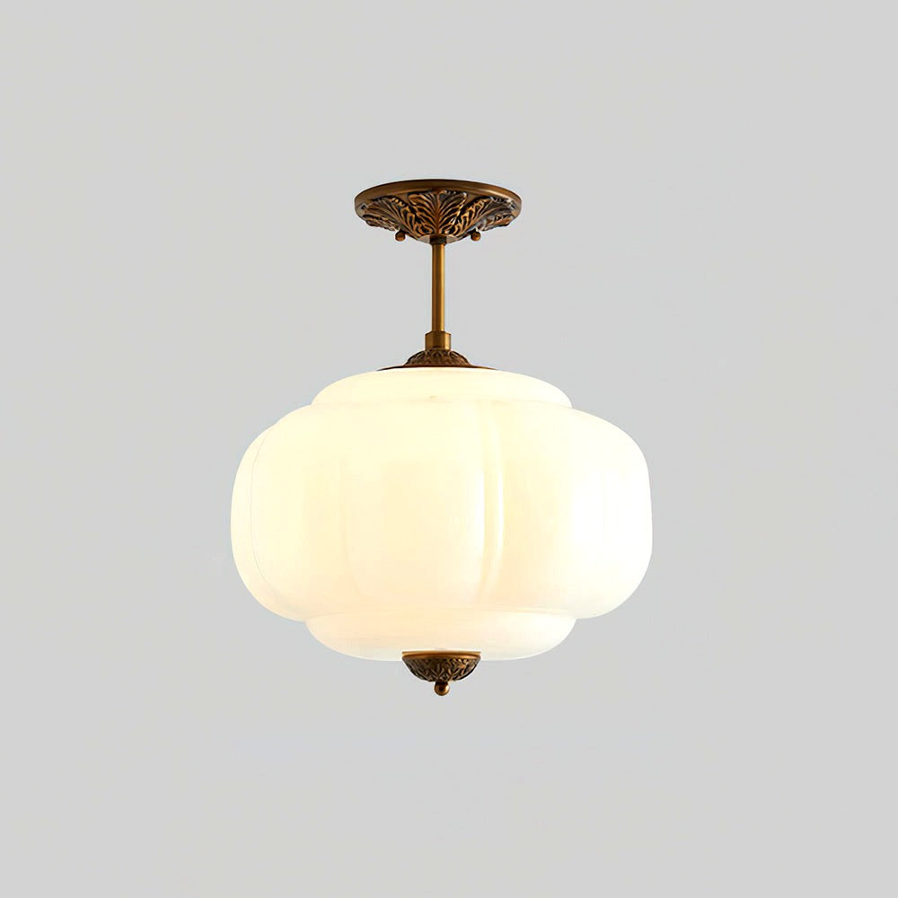 Lampe Plafond Semi-encastrée en Verre Vert